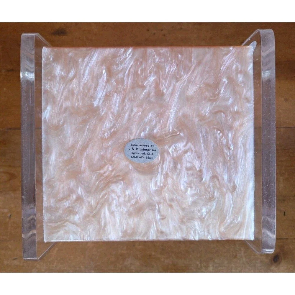 Vtg L & R Enterprises Lucite Light Trash Waste Container Made In CA USA